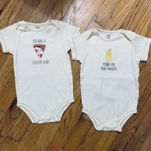 Organic Cotton Touched by Nature 2 pack pun neutral onesies - Picture 1 of 5